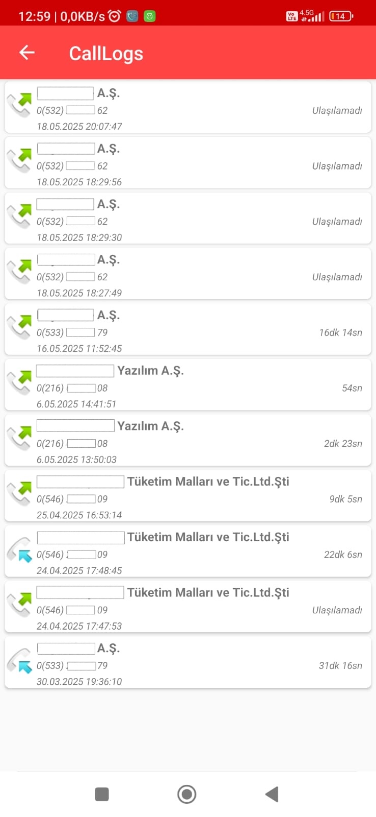 CallLogs Ekran Görüntüsü 2